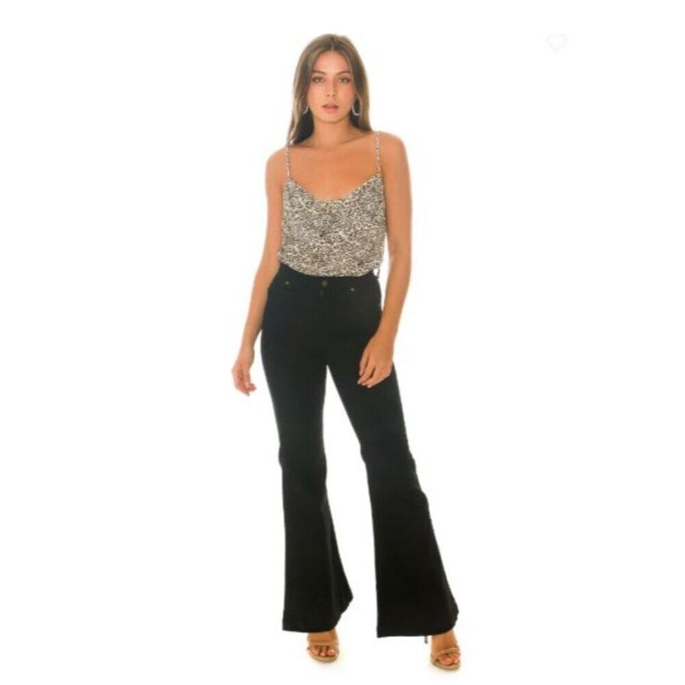 Heartloom XS Leopard Print Spaghetti Strap Cami Top Cowl Neck NWOT - Picture 4 of 5